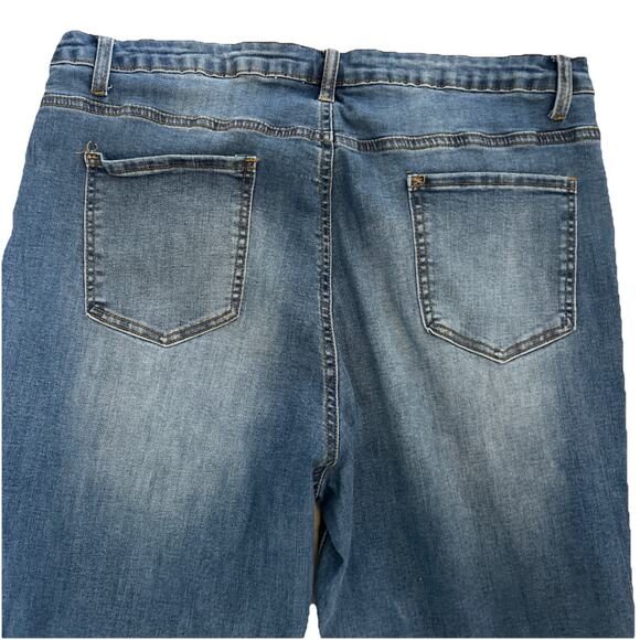 Mom Jeans Sz 22 Stretch Faded Blue Skinny Jeans Curvy Sexy Comfy Vintage Violet - Picture 5 of 7